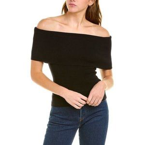 NWT Line & Dot Becca Off Shoulder Sweater, Black, Size S